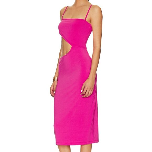 New Solid & Striped The Cameron Spaghetti Straps Hibiscus Midi Dress NWT Small - Picture 4 of 9